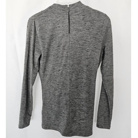 Seed Heritage Heathered Gray Faux Wrap Long Sleeve Blouse Extra Small Minimalist - Picture 2 of 5